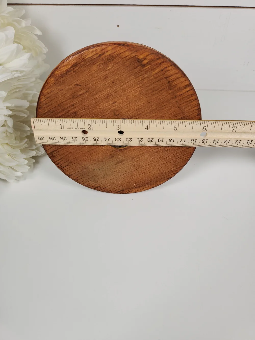 Antique Hand Turned Chunky Wood Candlestick Holder |  Rustic | Primitive Decor